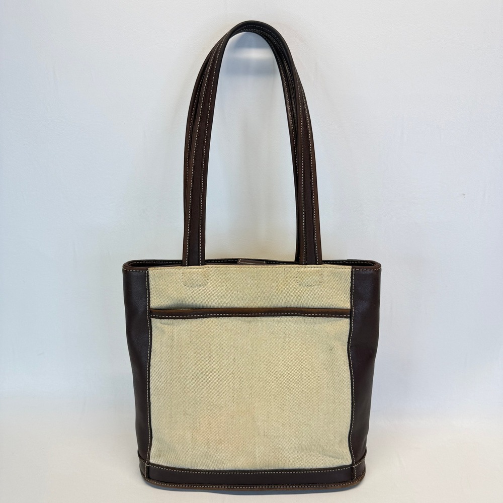 Coach 6122 Vintage Canvas and Leather Tote Bag Brown Tan Made in USA
